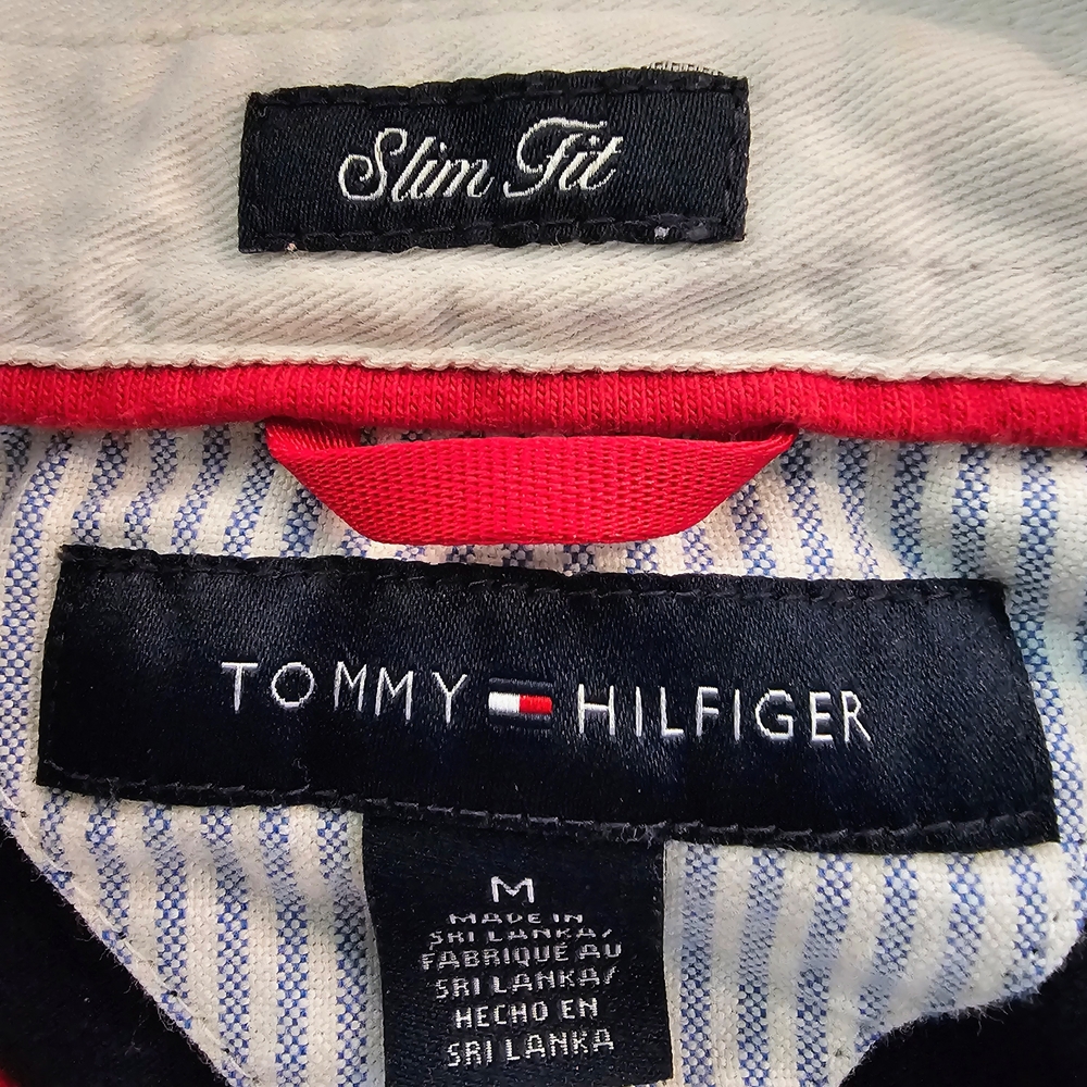 Tommy Hilfiger Rugby Long Sleeve USA Flag Men's M Slim Fit - Picture 2 of 8